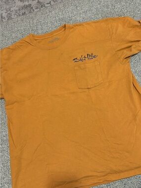 Salt Life Men's Pocket Tee in Mustard Orange